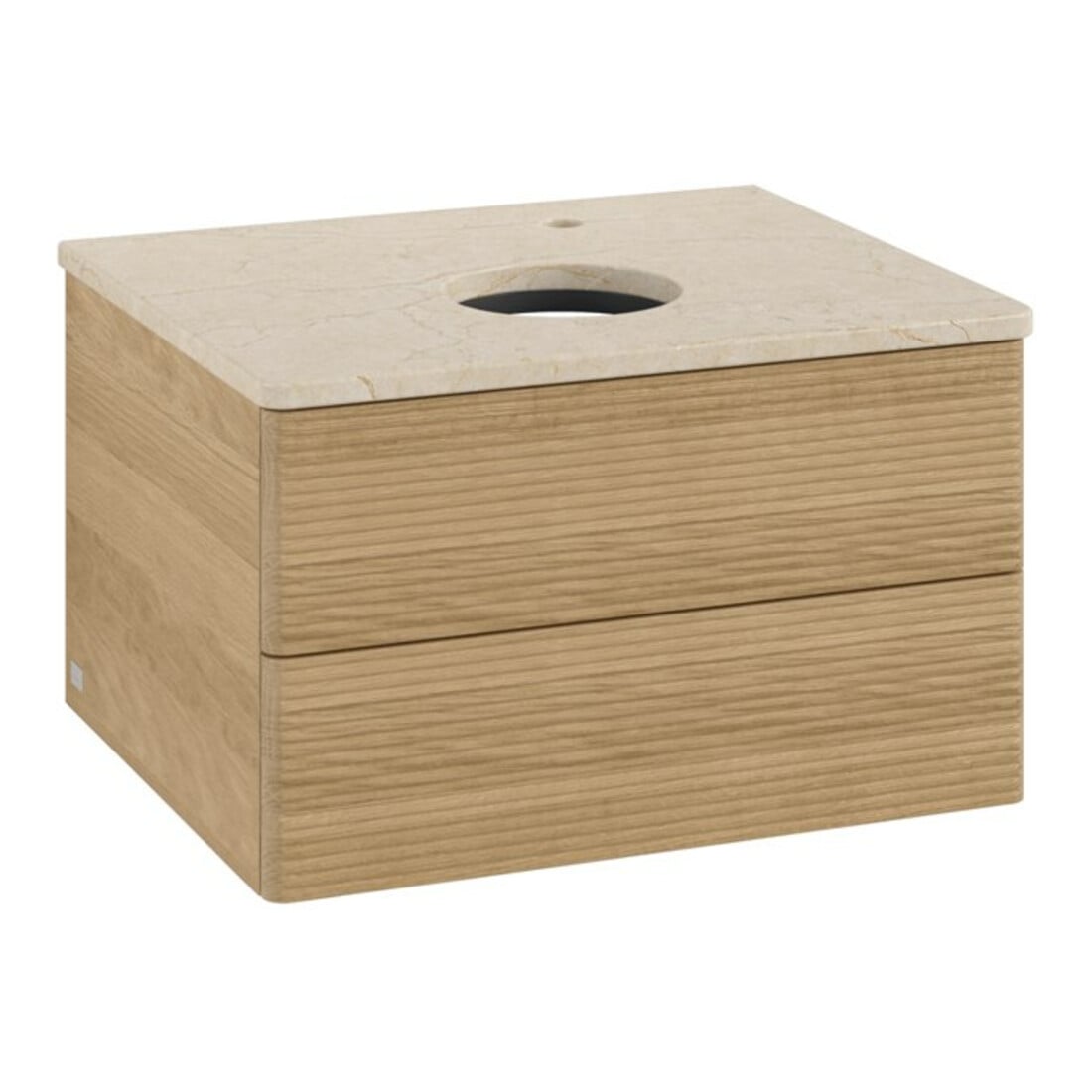 V&B Waschtischunterschrank mit Frontstruktur -Beleuchtung Antao 60x36x50cm, HL, WBP botti., hon. Oa