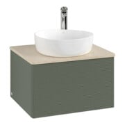 V&B Waschtischunterschrank mit Frontstruktur -Beleuchtung Antao 60x36x50cm, HL, WBP botti., le g. m Lac