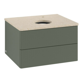 V&B Waschtischunterschrank mit Frontstruktur -Beleuchtung Antao 60x36x50cm, HL, WBP botti., le g. m Lac