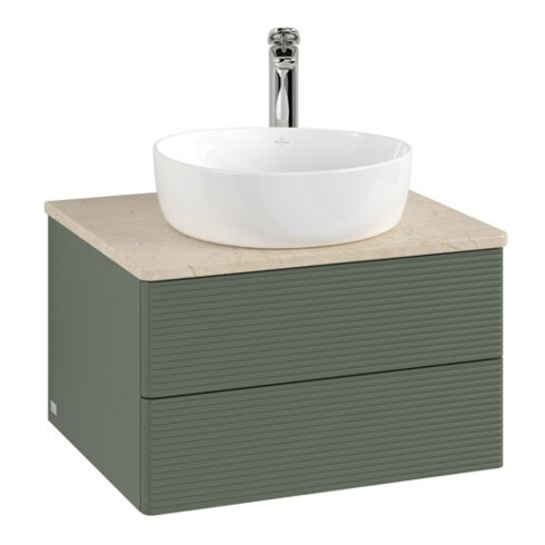 V&B Waschtischunterschrank mit Frontstruktur -Beleuchtung Antao 60x36x50cm, HL, WBP botti., le g. m Lac