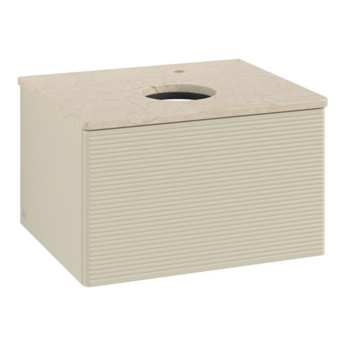 V&B Waschtischunterschrank mit Frontstruktur -Beleuchtung Antao 60x36x50cm, HL, WBP botti., si Gr m Lac