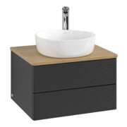 V&B Waschtischunterschrank mit Frontstruktur -Beleuchtung Antao 60x36x50cm, HL, WBP hon. Oa, bla m Lac