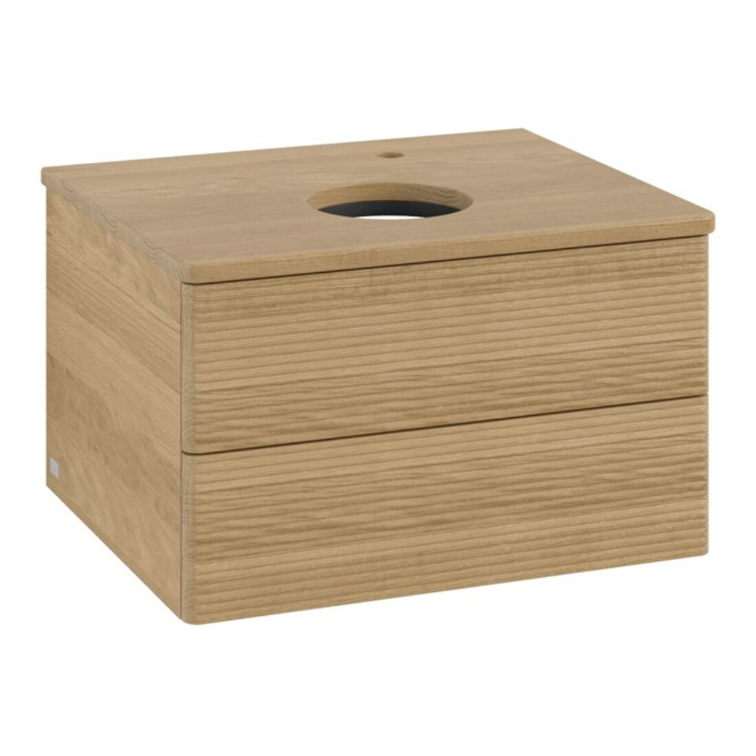 V&B Waschtischunterschrank mit Frontstruktur -Beleuchtung Antao 60x36x50cm, HL, WBP hon. Oa, hon. Oa