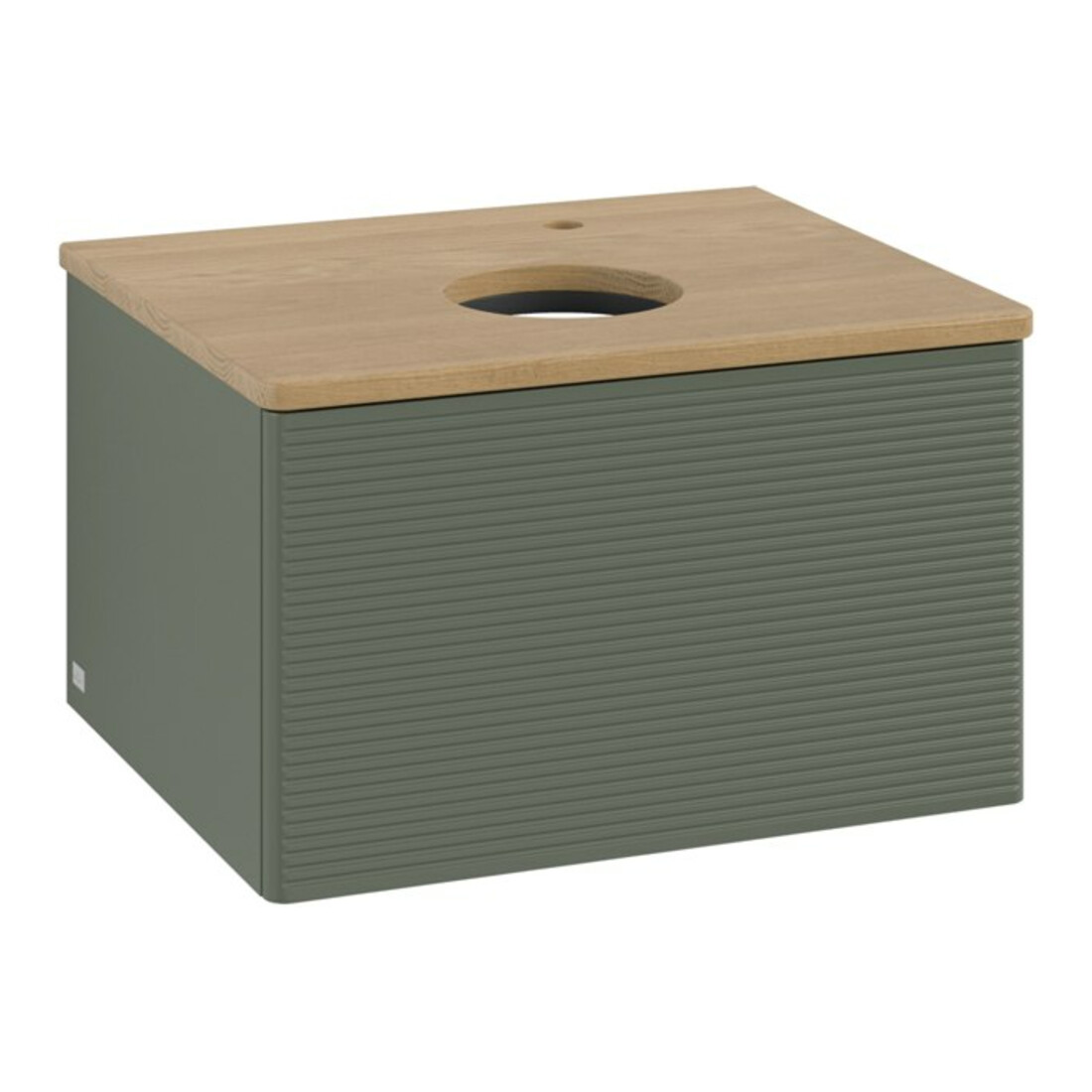 V&B Waschtischunterschrank mit Frontstruktur -Beleuchtung Antao 60x36x50cm, HL, WBP hon. Oa, le g. m Lac