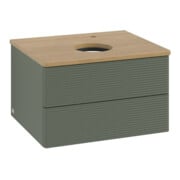 V&B Waschtischunterschrank mit Frontstruktur -Beleuchtung Antao 60x36x50cm, HL, WBP hon. Oa, le g. m Lac-4