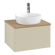 V&B Waschtischunterschrank mit Frontstruktur -Beleuchtung Antao 60x36x50cm, HL, WBP hon. Oa, si Gr m Lac-3
