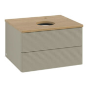 V&B Waschtischunterschrank mit Frontstruktur -Beleuchtung Antao 60x36x50cm, HL, WBP hon. Oa, st Gr m Lac