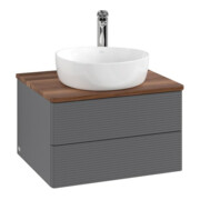 V&B Waschtischunterschrank mit Frontstruktur -Beleuchtung Antao 60x36x50cm, HL, WBP w wa, Anthrac. m Lac