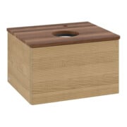 V&B Waschtischunterschrank mit Frontstruktur -Beleuchtung Antao 60x36x50cm, HL, WBP w. wal, hon. Oa