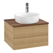 V&B Waschtischunterschrank mit Frontstruktur -Beleuchtung Antao 60x36x50cm, HL, WBP w. wal, hon. Oa