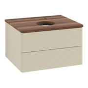 V&B Waschtischunterschrank mit Frontstruktur -Beleuchtung Antao 60x36x50cm, HL, WBP w. wal, si Gr m Lac