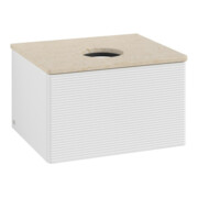 V&B Waschtischunterschrank mit Frontstruktur -Beleuchtung Antao 60x36x50cm, WBP botti., glo wh. Lac
