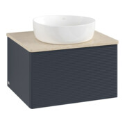 V&B Waschtischunterschrank mit Frontstruktur -Beleuchtung Antao 60x36x50cm, WBP botti., md bl. m Lac