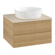 V&B Waschtischunterschrank mit Frontstruktur -Beleuchtung Antao 60x36x50cm, WBP-farbe botti., honey oak