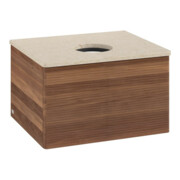 V&B Waschtischunterschrank mit Frontstruktur -Beleuchtung Antao 60x36x50cm, WBP-farbe botti., w. walnut