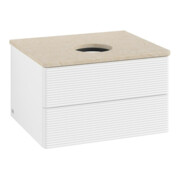V&B Waschtischunterschrank mit Frontstruktur -Beleuchtung Antao 60x36x50cm, WBP-farbe botti., wh. m Lac