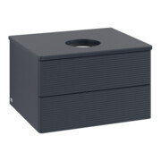 V&B Waschtischunterschrank mit Frontstruktur -Beleuchtung Antao 60x36x50cm, WBP-farbe Lac, md bl. m Lac