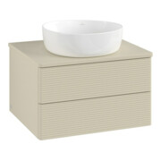 V&B Waschtischunterschrank mit Frontstruktur -Beleuchtung Antao 60x36x50cm, WBP-farbe Lac, si Gr m Lac