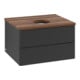 V&B Waschtischunterschrank mit Frontstruktur -Beleuchtung Antao 60x36x50cm, WBP-farbe w. wal, bla m Lac-1