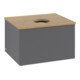 V&B Waschtischunterschrank mit Frontstruktur -Beleuchtung Antao 60x36x50cm, WBP hon. Oa, Anthrac. m Lac-1