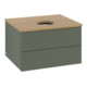 V&B Waschtischunterschrank mit Frontstruktur -Beleuchtung Antao 60x36x50cm, WBP hon. Oa, lea gre. m Lac-1