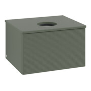 V&B Waschtischunterschrank mit Frontstruktur -Beleuchtung Antao 60x36x50cm, WBP Lac, lea gre. m Lac