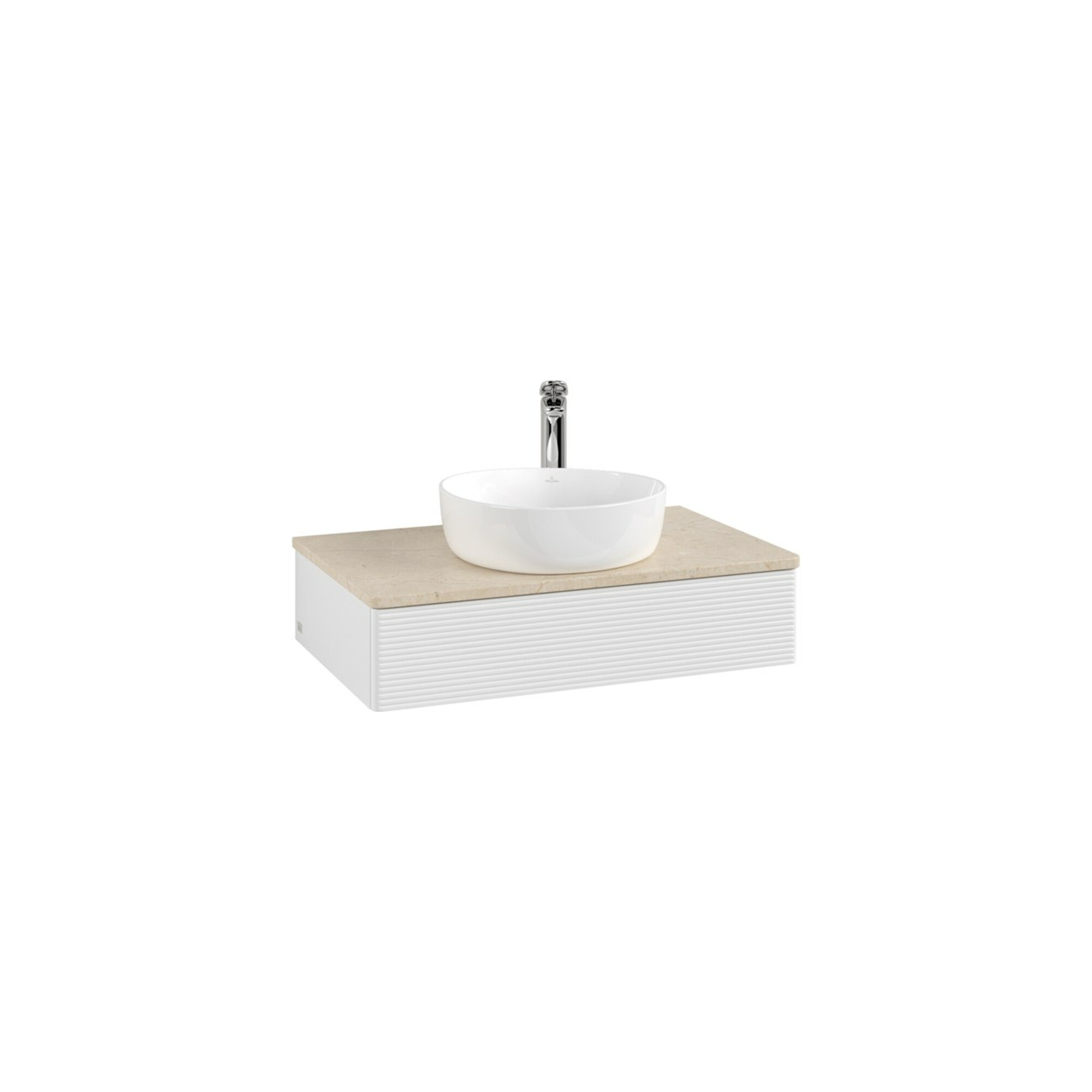 V&B Waschtischunterschrank mit Frontstruktur -Beleuchtung Antao 80x19x50cm, HL, WBP botti., glo wh. Lac ; Villeroy & Boch