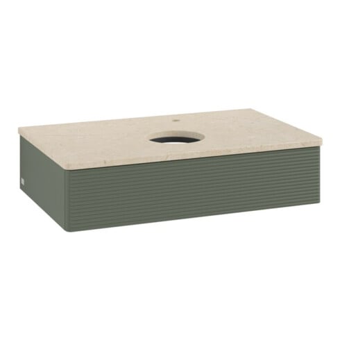V&B Waschtischunterschrank mit Frontstruktur -Beleuchtung Antao 80x19x50cm, HL, WBP botti., le g. m Lac