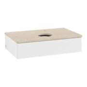 V&B Waschtischunterschrank mit Frontstruktur -Beleuchtung Antao 80x19x50cm, HL, WBP botti., wh. m Lac