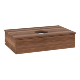 V&B Waschtischunterschrank mit Frontstruktur -Beleuchtung Antao 80x19x50cm, HL, WBP-farbe w. wal, w. wal