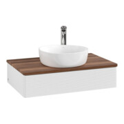 V&B Waschtischunterschrank mit Frontstruktur -Beleuchtung Antao 80x19x50cm, HL, WBP w. wal, glo wh. Lac-3