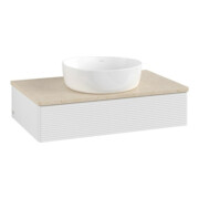 V&B Waschtischunterschrank mit Frontstruktur -Beleuchtung Antao 80x19x50cm, WBP botti., glo wh. Lac