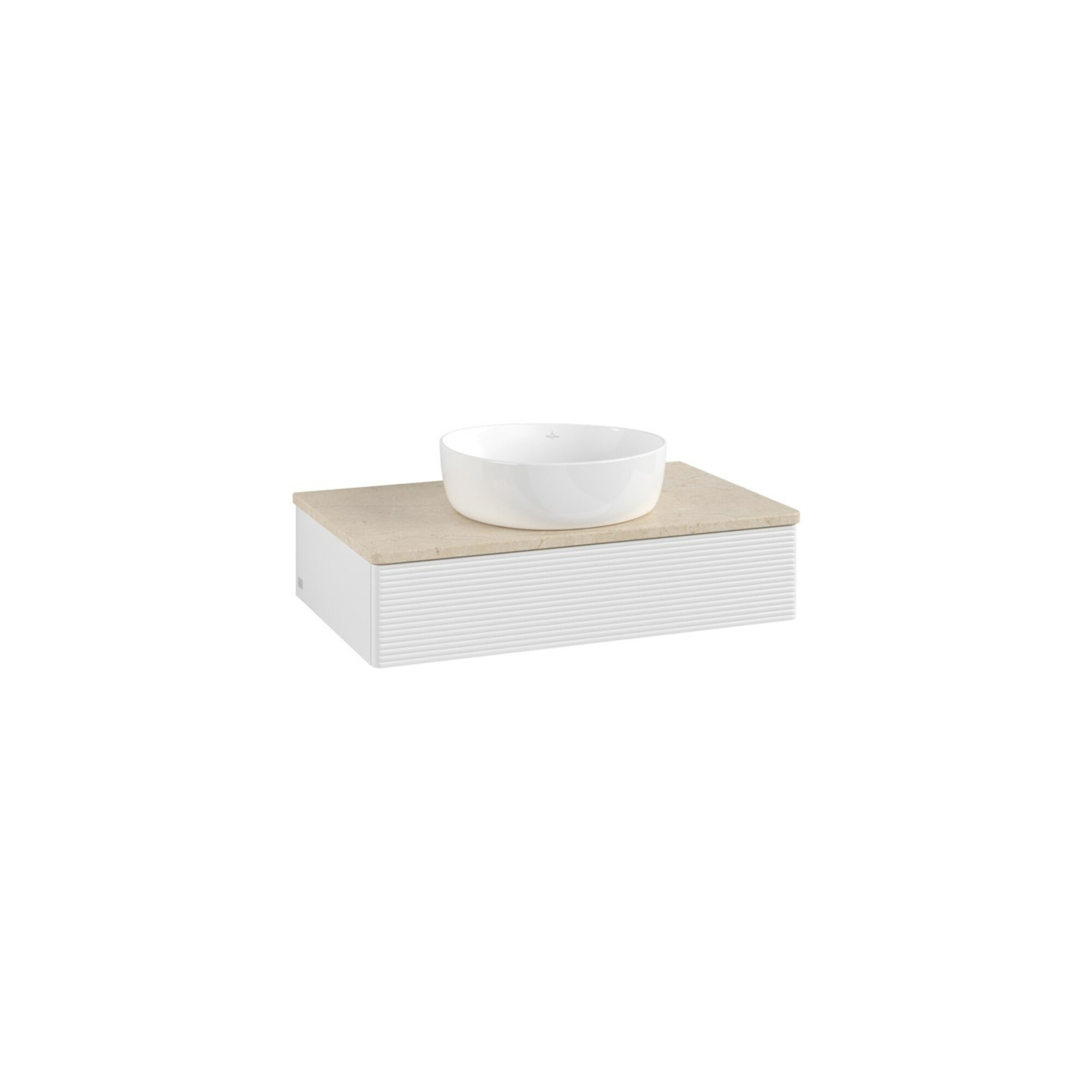 V&B Waschtischunterschrank mit Frontstruktur -Beleuchtung Antao 80x19x50cm, WBP botti., glo wh. Lac ; Villeroy & Boch
