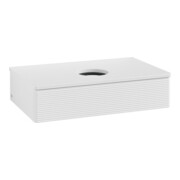 V&B Waschtischunterschrank mit Frontstruktur -Beleuchtung Antao 80x19x50cm, WBP-farbe Lac, glo wh. Lac