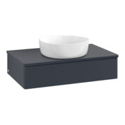 V&B Waschtischunterschrank mit Frontstruktur -Beleuchtung Antao 80x19x50cm, WBP-farbe Lac, md bl. m Lac