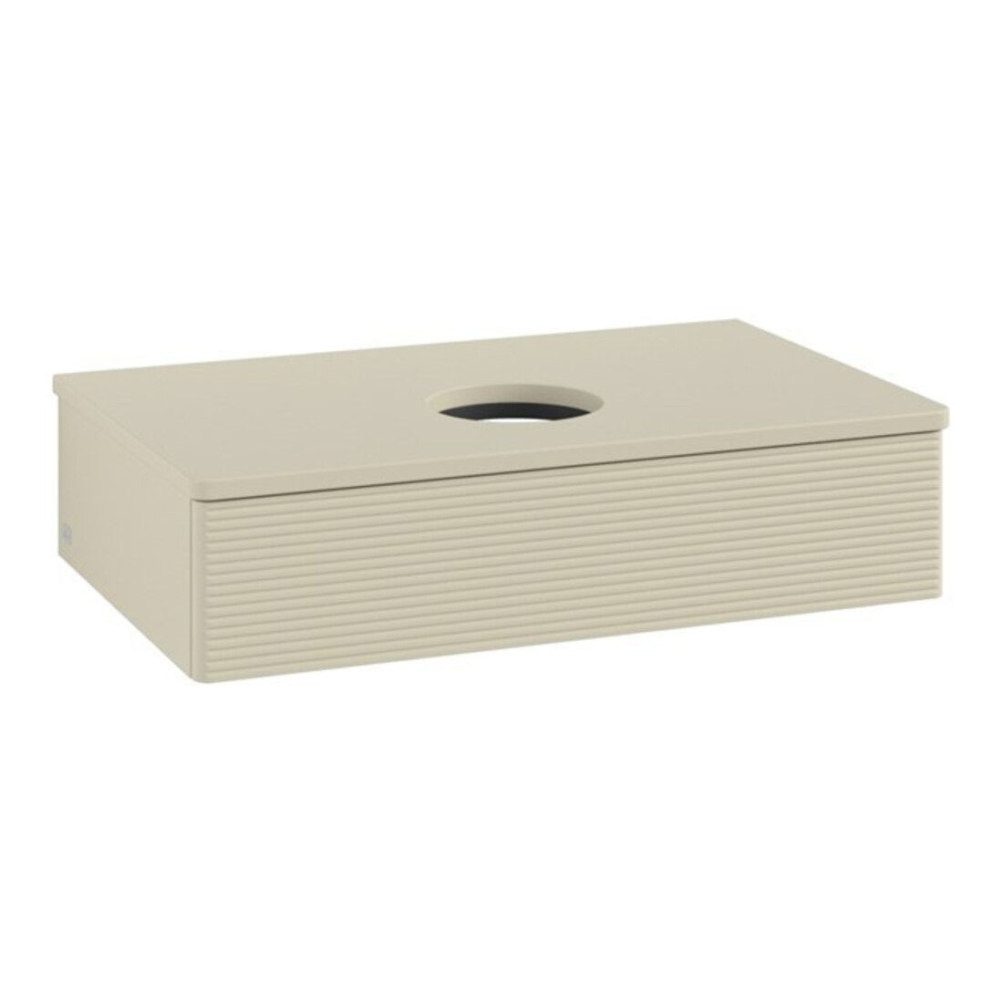 V&B Waschtischunterschrank mit Frontstruktur -Beleuchtung Antao 80x19x50cm, WBP-farbe Lac, si Gr m Lac