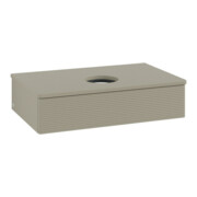 V&B Waschtischunterschrank mit Frontstruktur -Beleuchtung Antao 80x19x50cm, WBP-farbe Lac, st. Gr m Lac