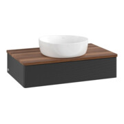 V&B Waschtischunterschrank mit Frontstruktur -Beleuchtung Antao 80x19x50cm, WBP-farbe w. wal, bla m Lac