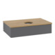 V&B Waschtischunterschrank mit Frontstruktur -Beleuchtung Antao 80x19x50cm, WBP hon. Oa, Anthrac. m Lac-3