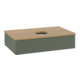 V&B Waschtischunterschrank mit Frontstruktur -Beleuchtung Antao 80x19x50cm, WBP hon. Oa, lea gre. m Lac-3