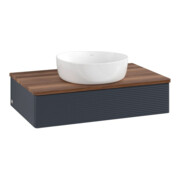 V&B Waschtischunterschrank mit Frontstruktur -Beleuchtung Antao 80x19x50cm, WBP w. wal, md bl. m Lac