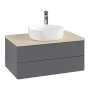 V&B Waschtischunterschrank mit Frontstruktur -Beleuchtung Antao 80x36x50cm, HL, WBP botti., A m Lac