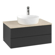 V&B Waschtischunterschrank mit Frontstruktur -Beleuchtung Antao 80x36x50cm, HL, WBP botti., bla m Lac-3