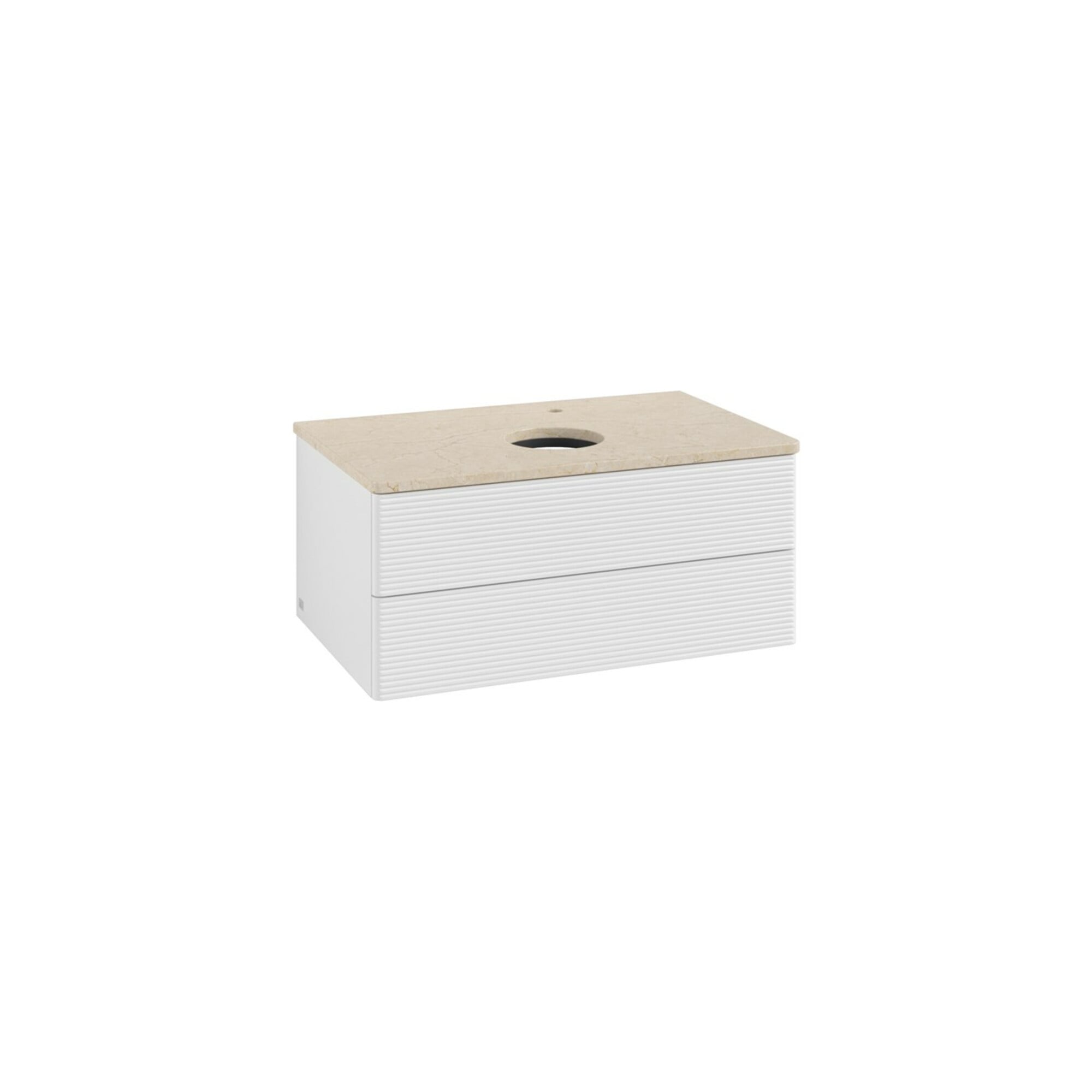V&B Waschtischunterschrank mit Frontstruktur -Beleuchtung Antao 80x36x50cm, HL, WBP botti., glo wh. Lac ; Villeroy & Boch