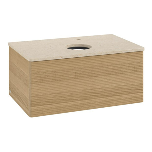 V&B Waschtischunterschrank mit Frontstruktur -Beleuchtung Antao 80x36x50cm, HL, WBP botti., hon. Oa