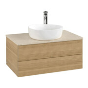 V&B Waschtischunterschrank mit Frontstruktur -Beleuchtung Antao 80x36x50cm, HL, WBP botti., hon. Oa-3