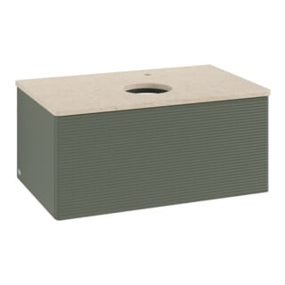 V&B Waschtischunterschrank mit Frontstruktur -Beleuchtung Antao 80x36x50cm, HL, WBP botti., le g. m Lac