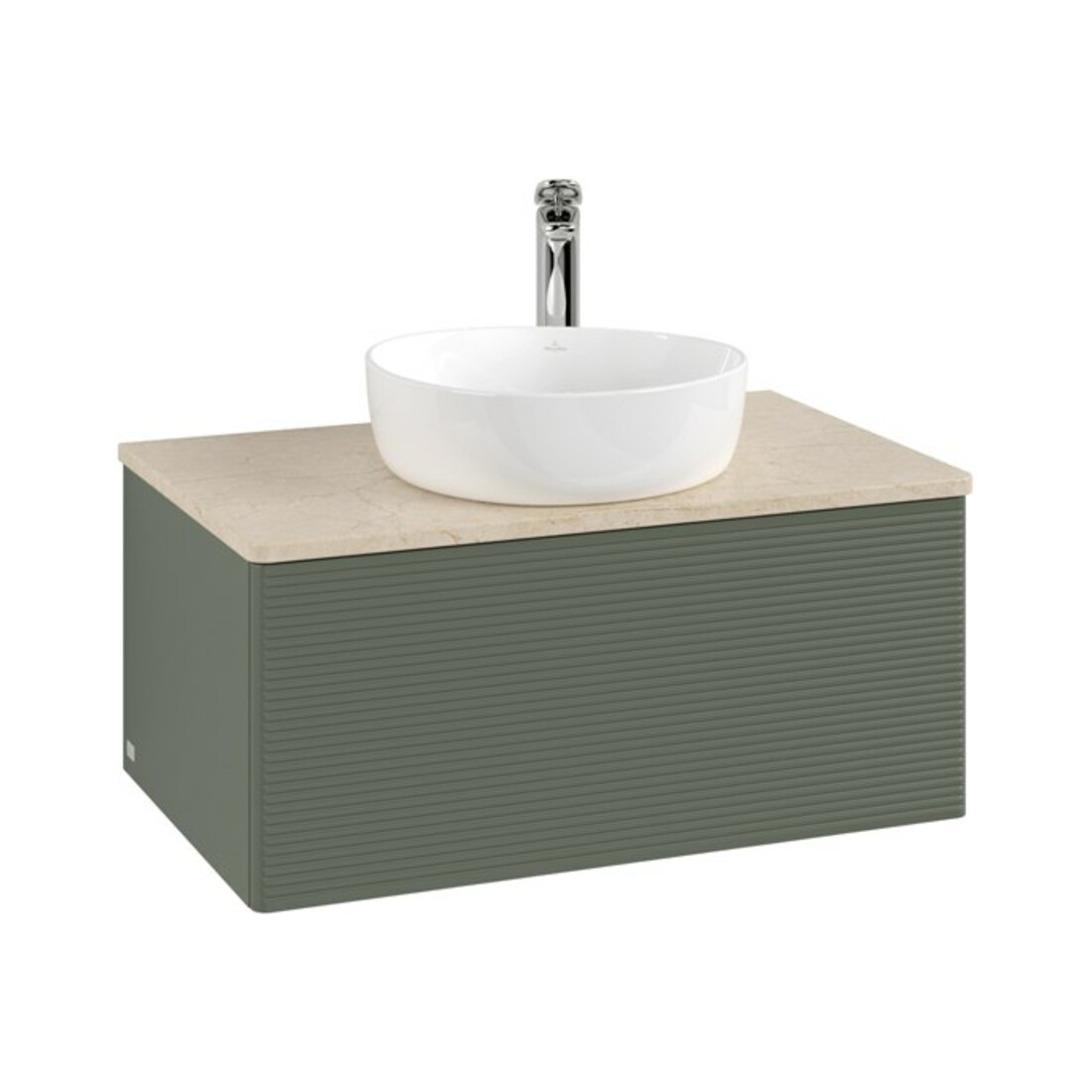 V&B Waschtischunterschrank mit Frontstruktur -Beleuchtung Antao 80x36x50cm, HL, WBP botti., le g. m Lac