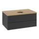 V&B Waschtischunterschrank mit Frontstruktur -Beleuchtung Antao 80x36x50cm, HL, WBP hon. Oa, bla m Lac-1