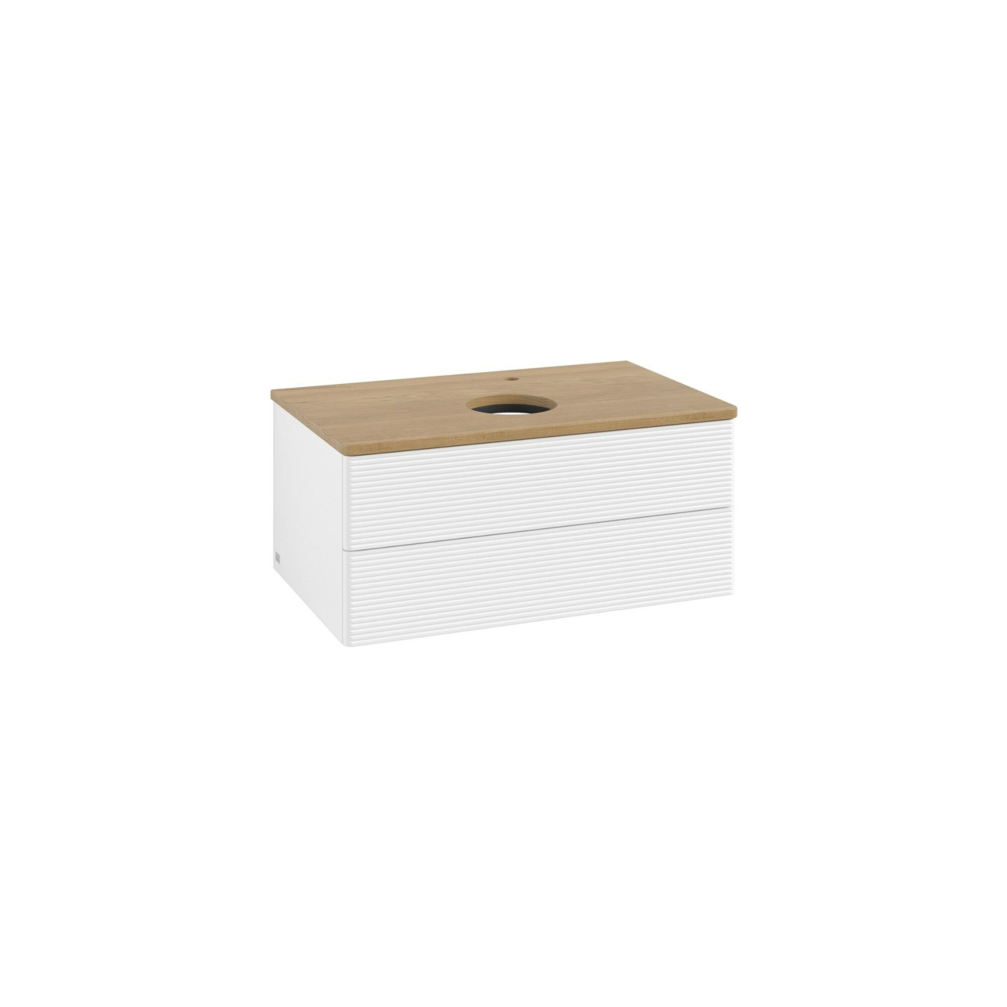 V&B Waschtischunterschrank mit Frontstruktur -Beleuchtung Antao 80x36x50cm, HL, WBP hon. Oa, wh. m Lac ; Villeroy & Boch
